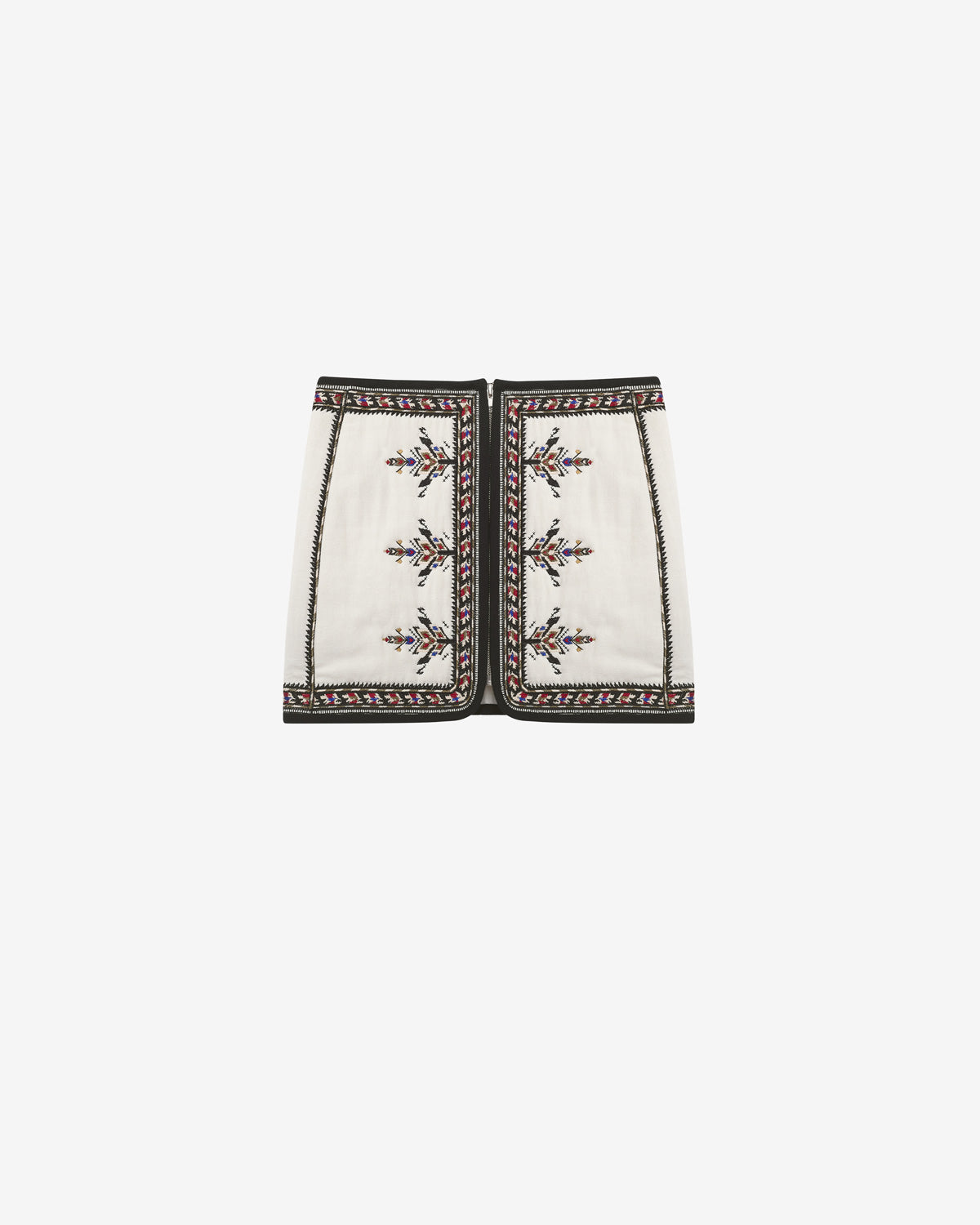 Minigonna zeria in garza ricamata - Ecru - Woman - 5