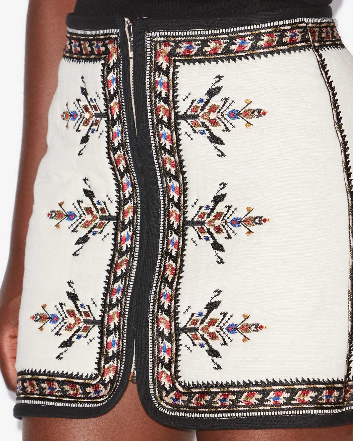 Minigonna zeria in garza ricamata - Ecru - Woman - 2