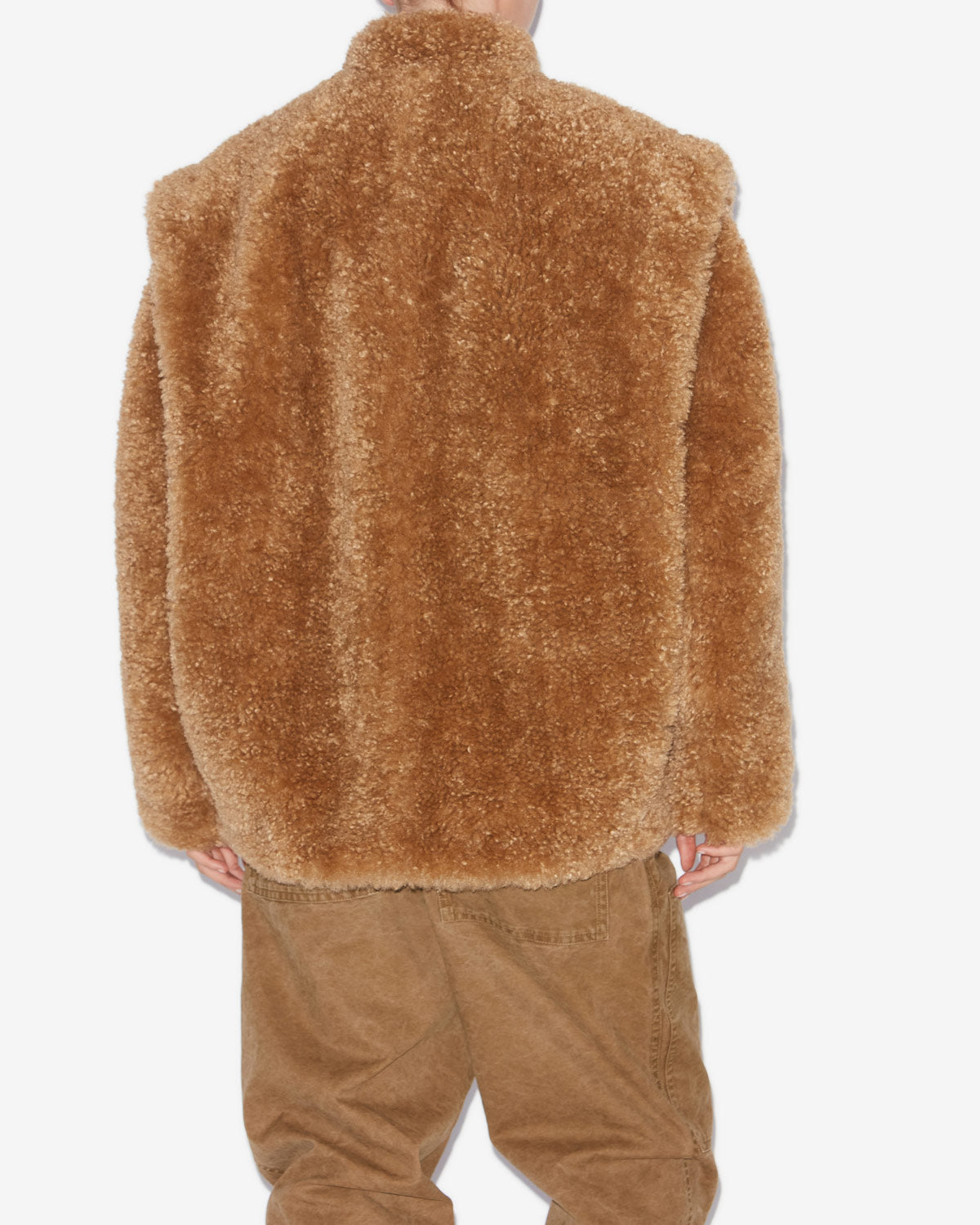 아발리아 부클레 모피 스타일 코트 - Camel - Woman - 4