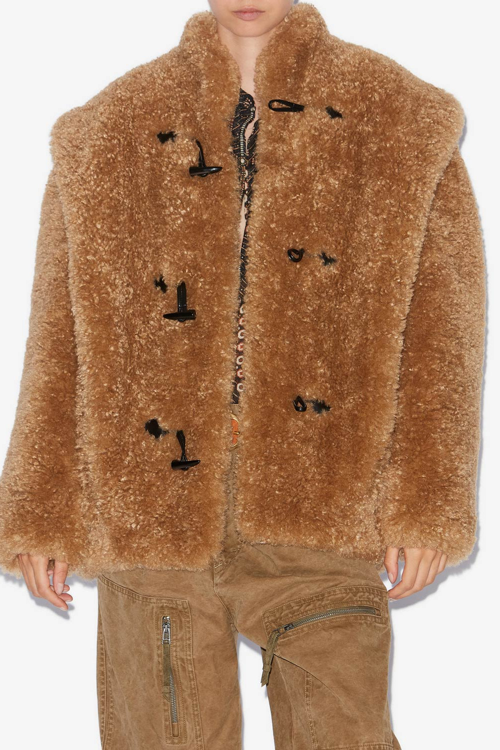 Avalia カーリーフェイクファー コート - Camel - Woman - 4