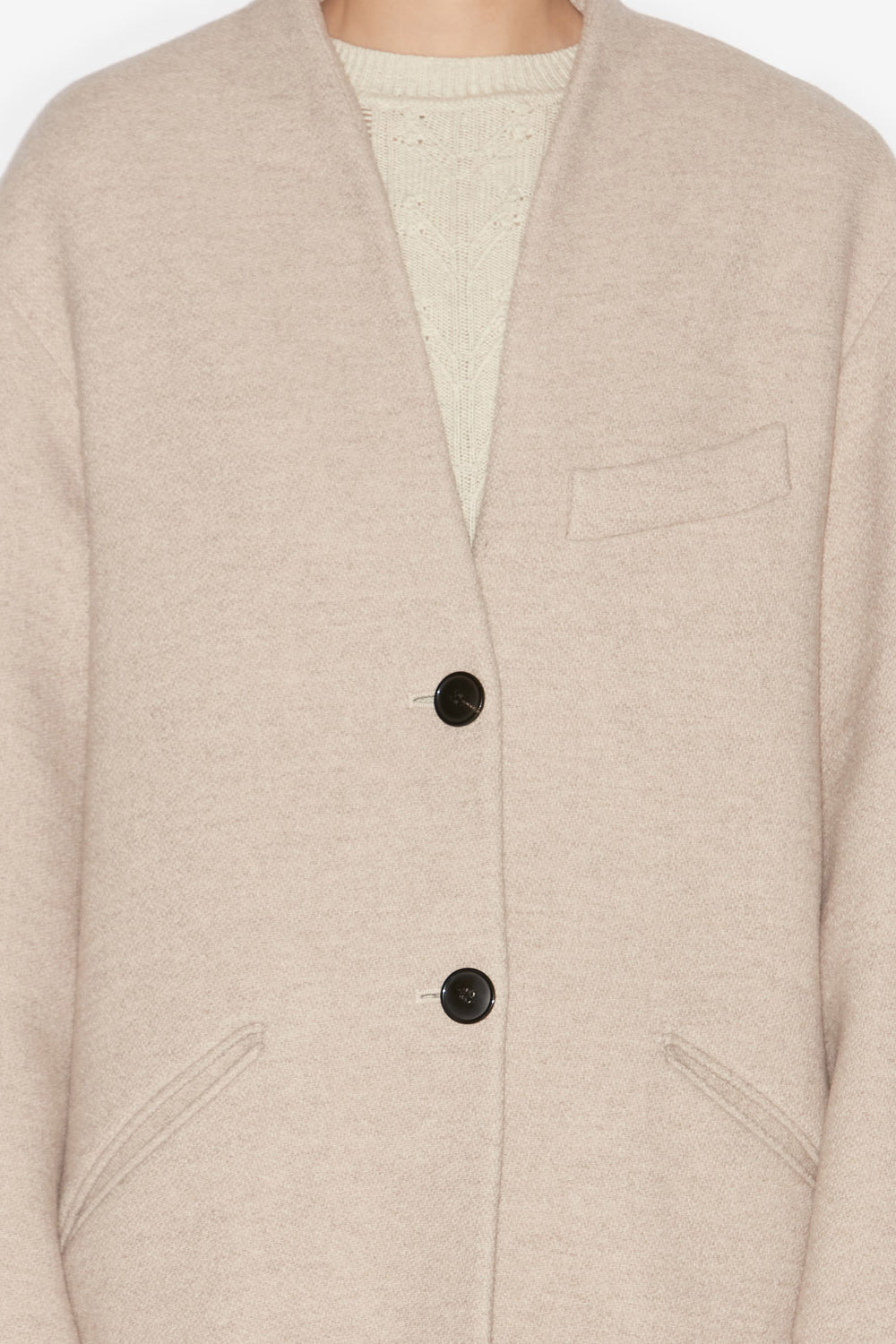 Eris  ヴァージンウール ロングコート - ベージュ - Woman - 3