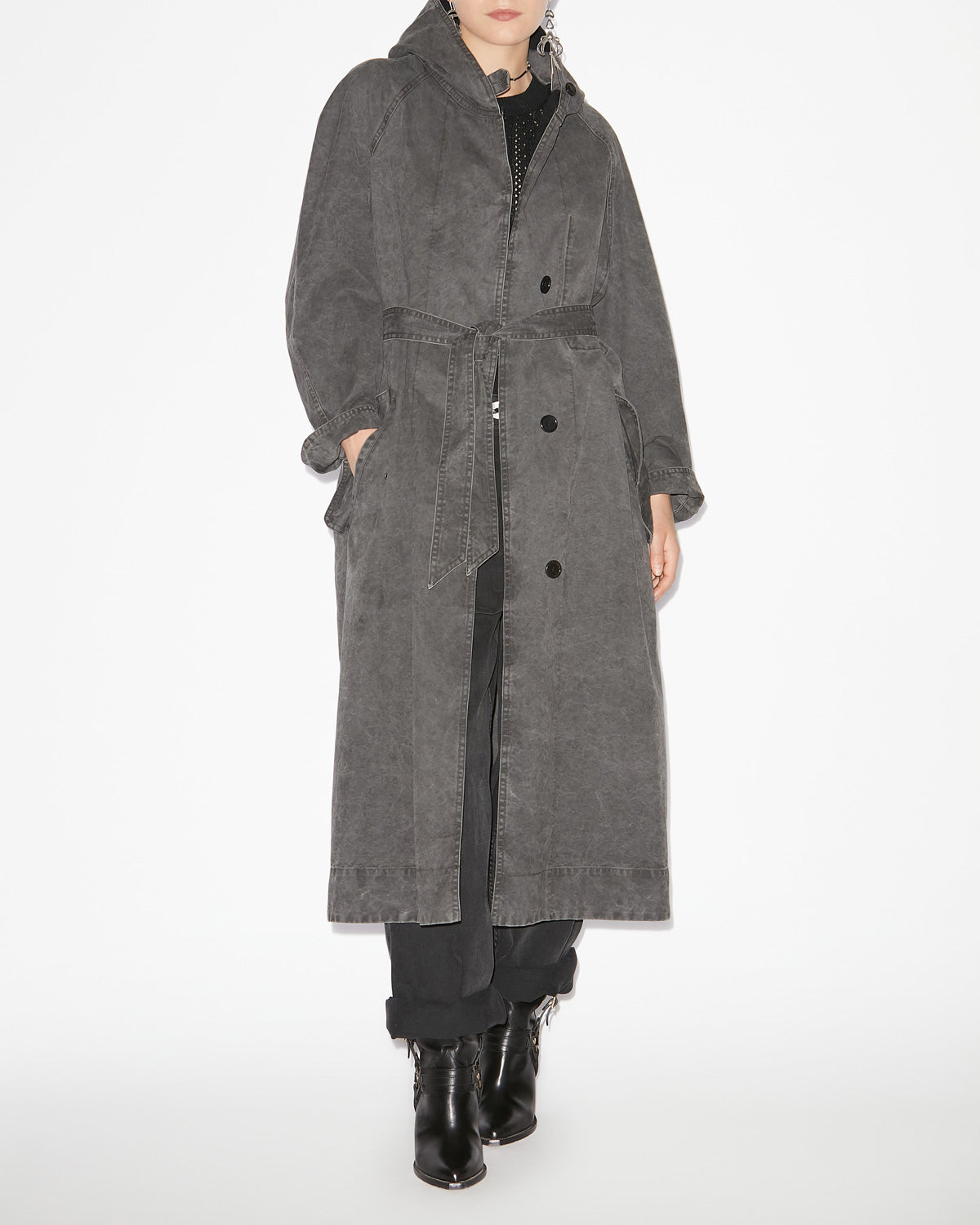 Manteau ketlyn Woman Noir délavé 4