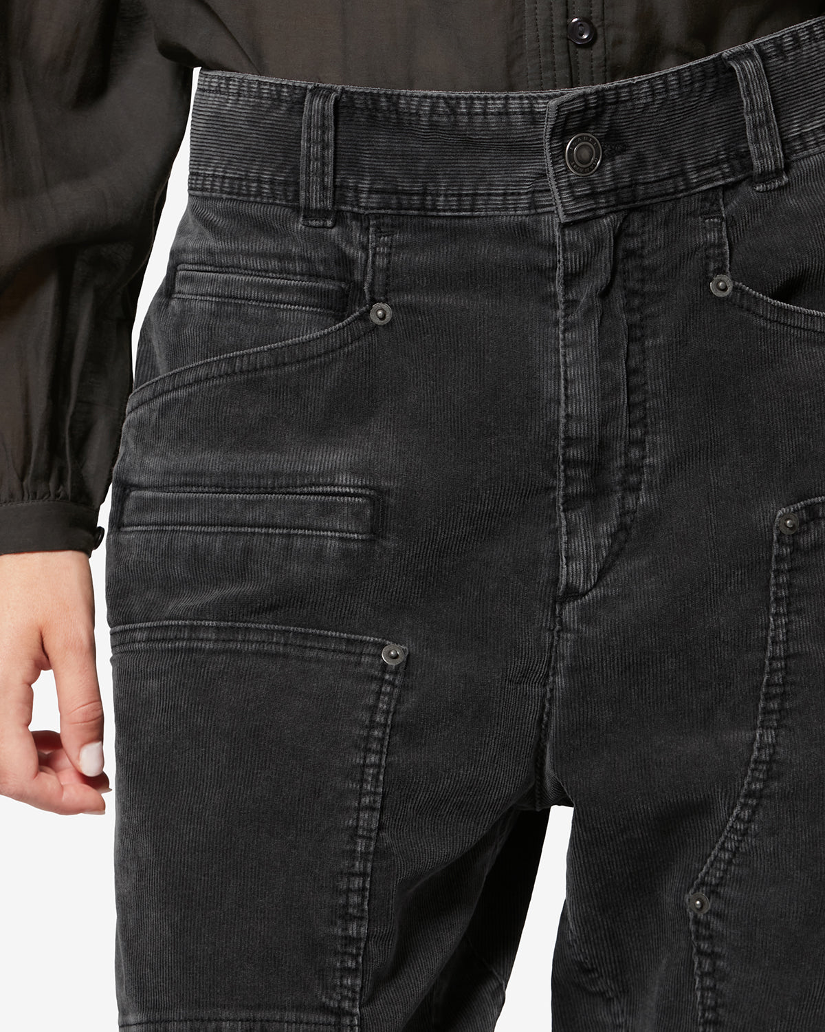 Lois コーデュロイ パンツ - ウォッシュドブラック - Woman - 2