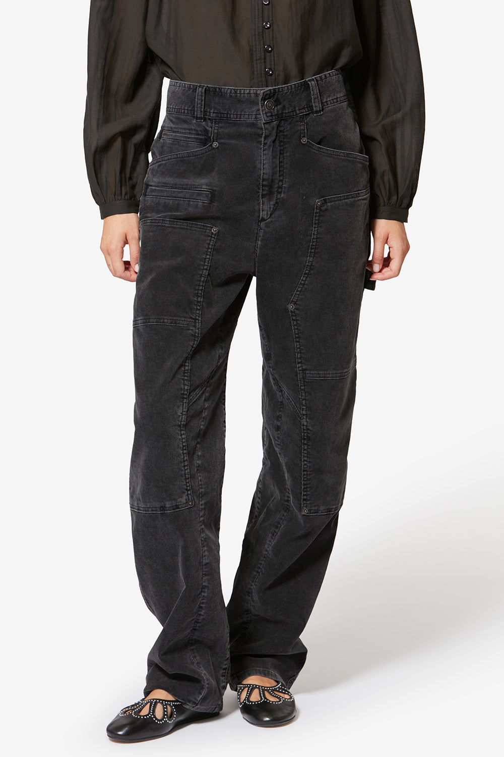 Lois corduroy pants - Black - Woman - 4
