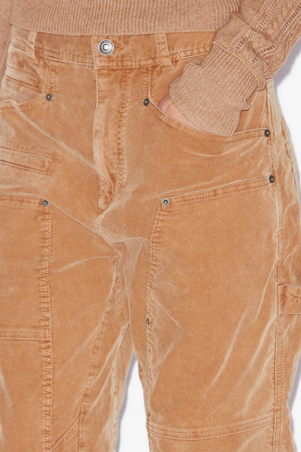 Lois low-rise corduroy pants - Camel - Woman - 3