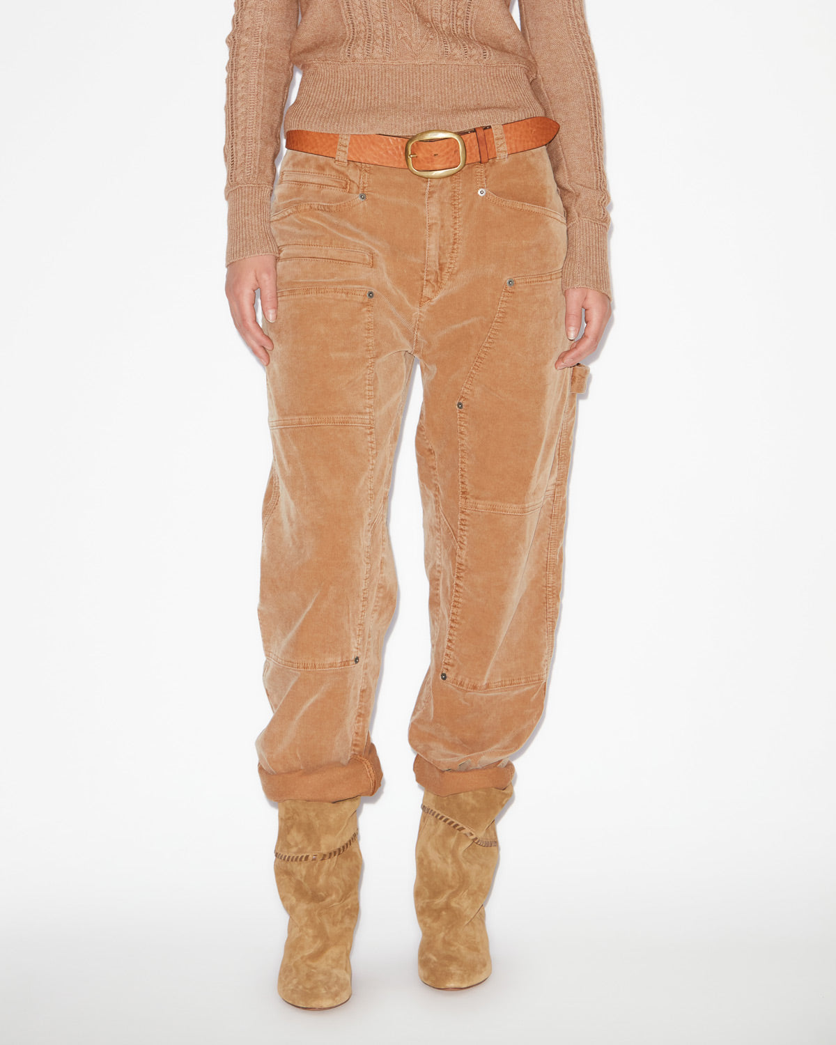 Hose lois aus cordsamt mit niedriger taille - Camel - Woman - 3