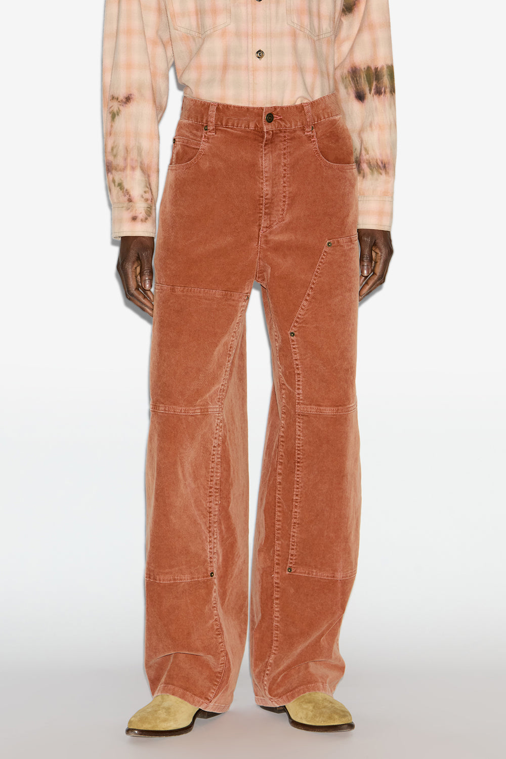 Pantalon large lorson en velours côtelé - Orange - Man - 4