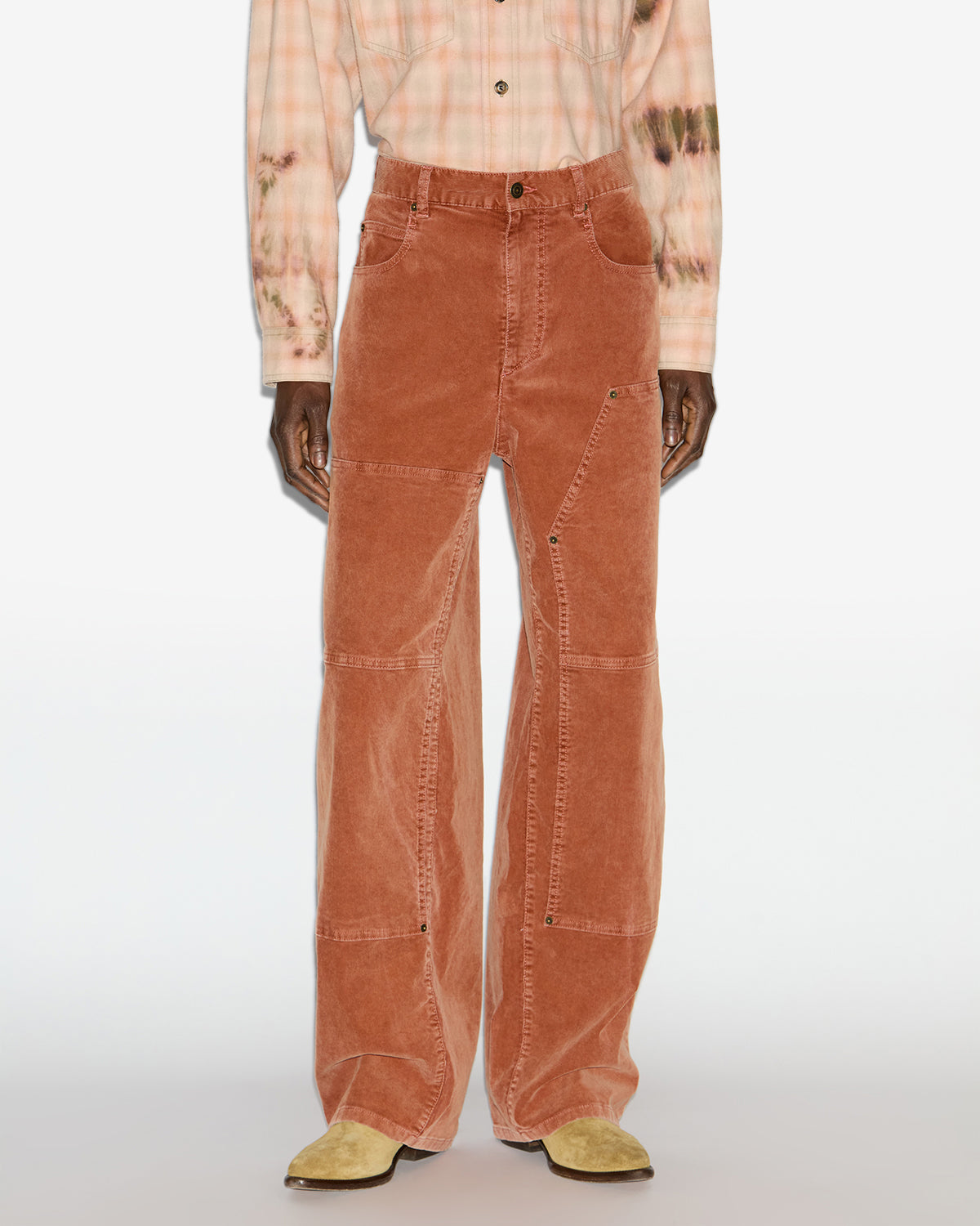 Weite hose lorson aus cordsamt - Orange - Man - 3