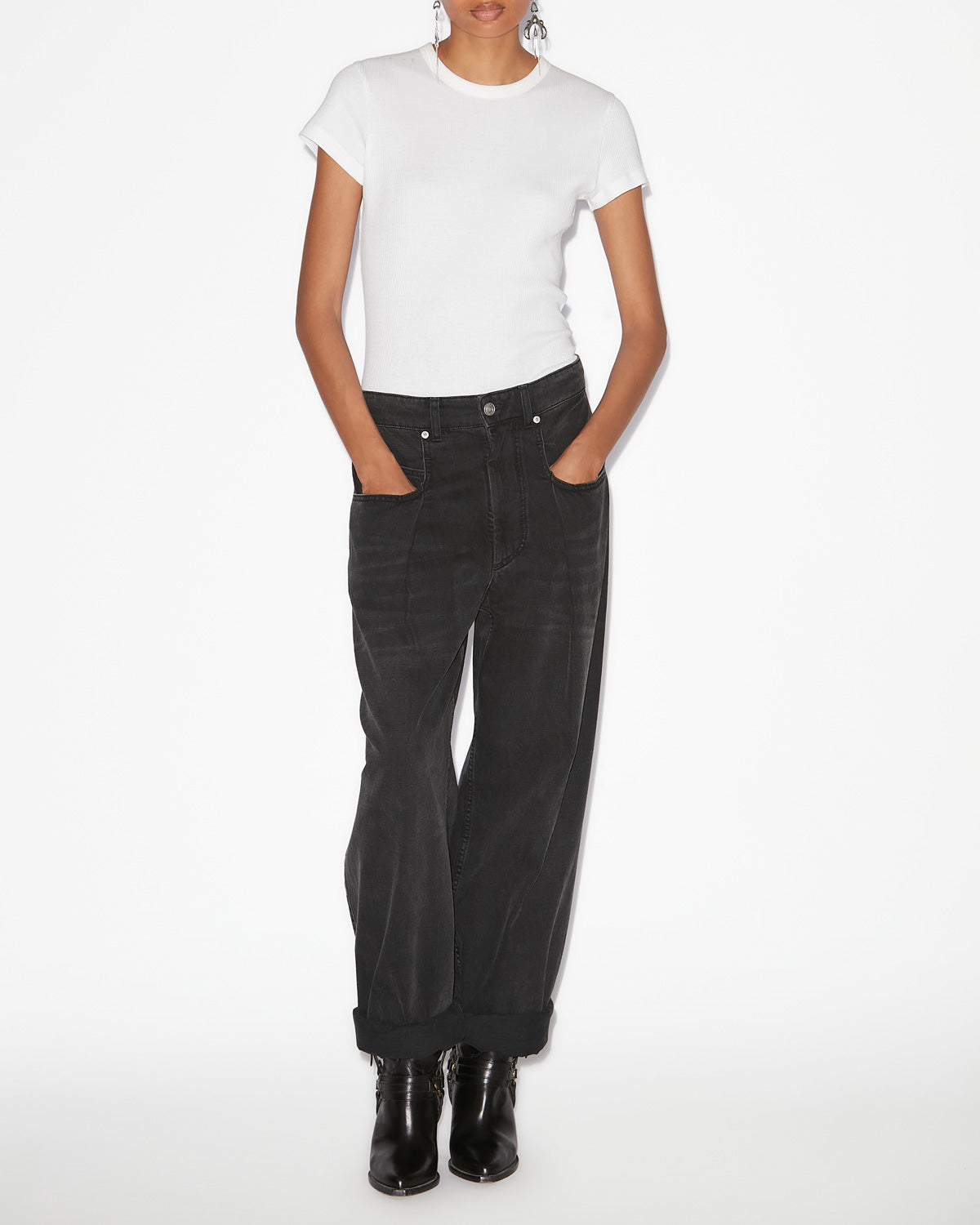 Pantalon rachelle Woman Noir délavé 6