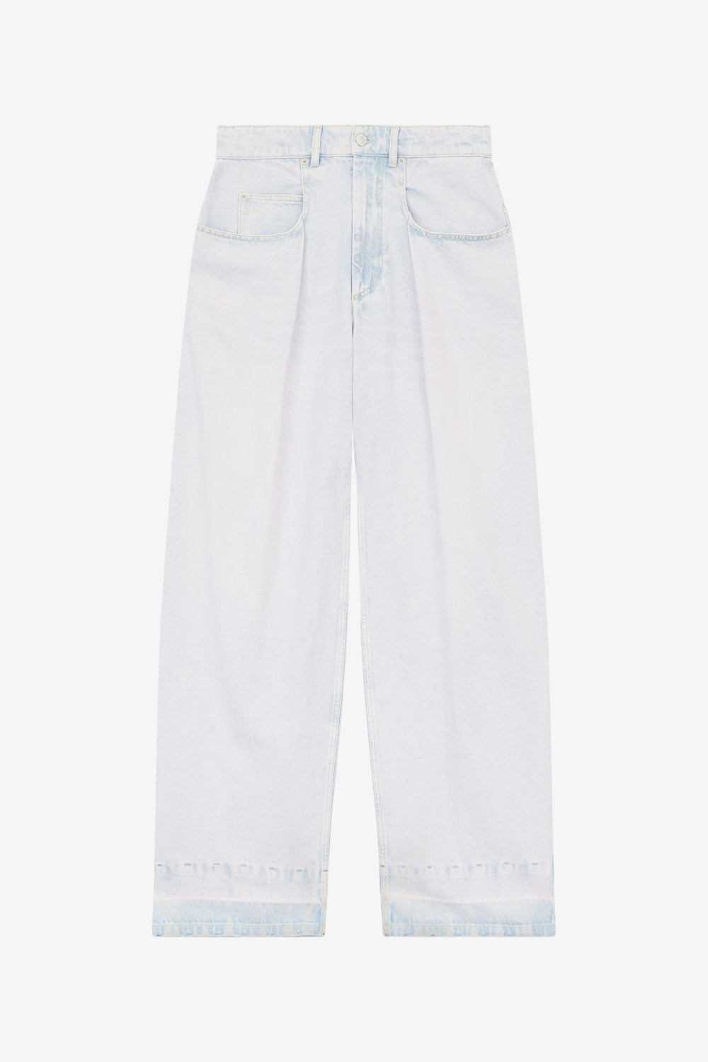 Jeans a gamba larga con plissettatura rachelle in denim - Azzurro - Woman - 1