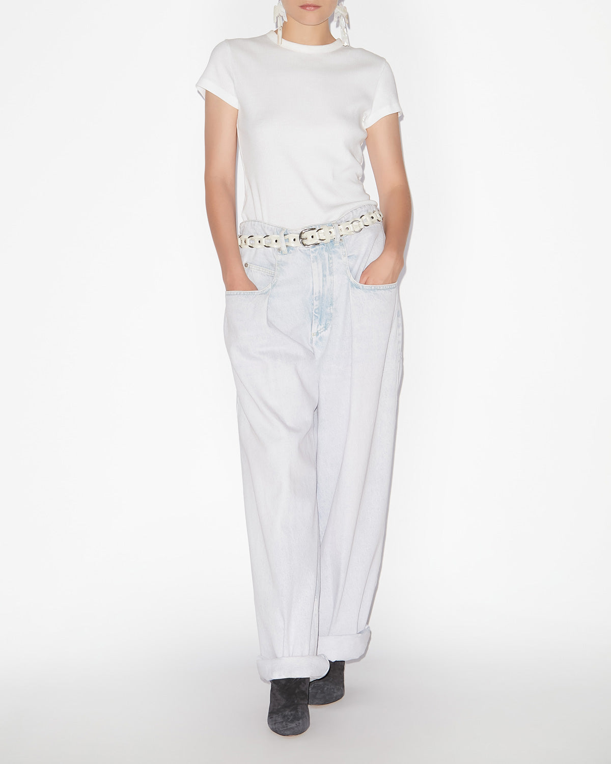 Vaqueros holgados de denim plisados rachelle - Azul claro - Woman - 1