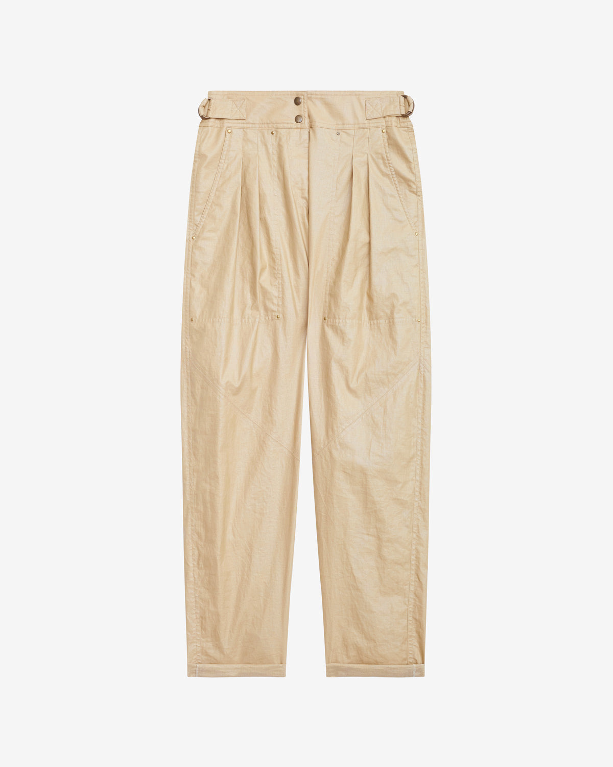 Pantaloni dritti fidji in lino cerato - Beige - Woman - 5