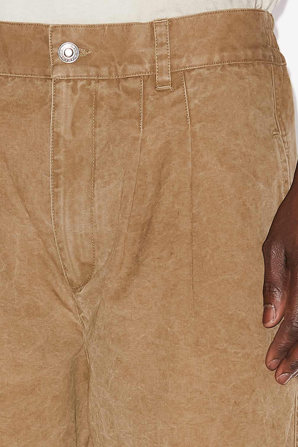 Pantalon kostin en coton enduit - Light bronze - Man - 3