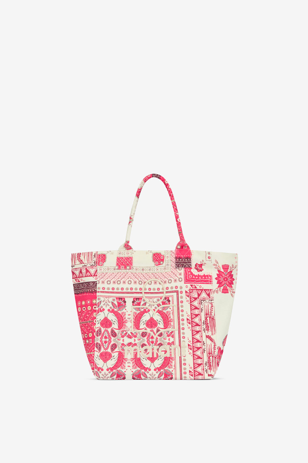 Borsa small yenky in cotone stampato con logo - Rosso - Woman - 1