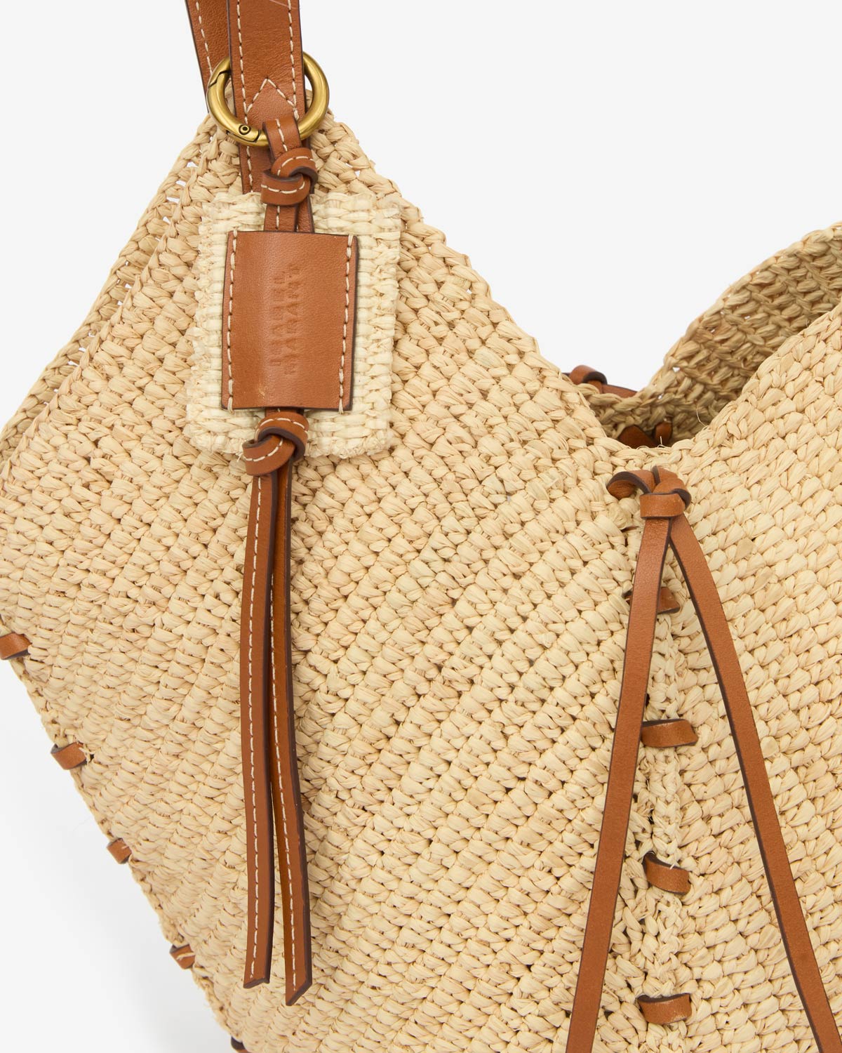 Schultertasche tampa mini aus raffiabast - Natural and cognac - Woman - 3