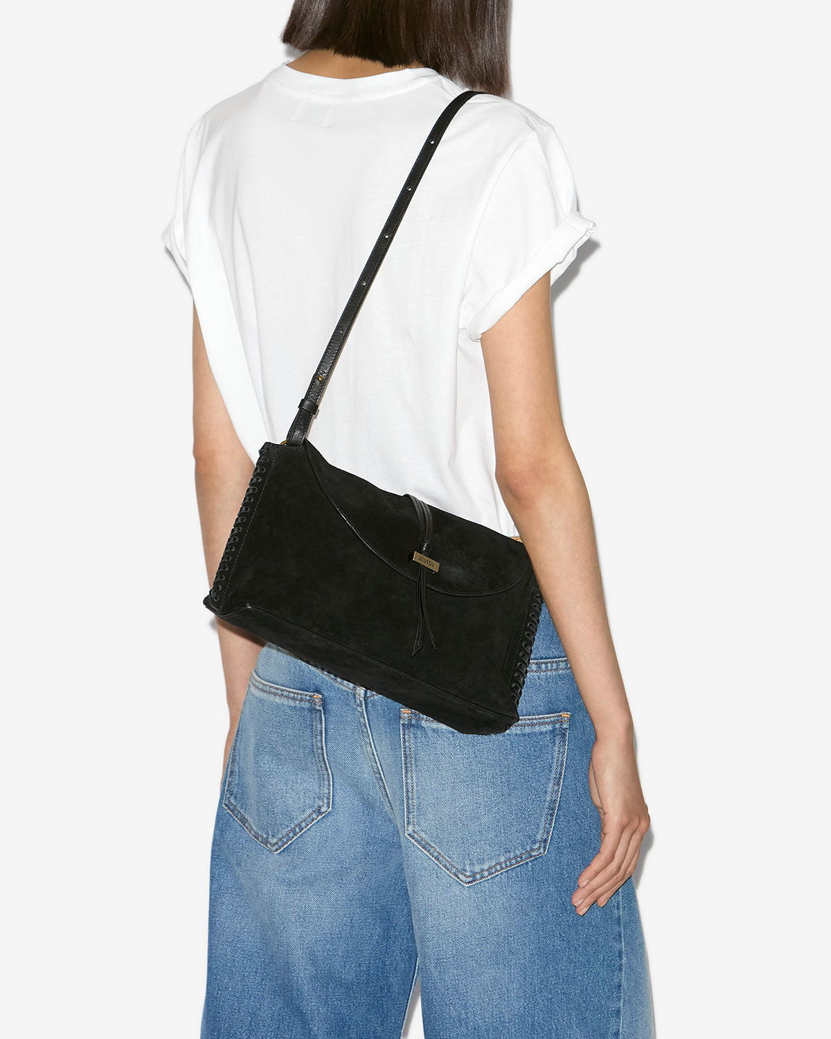 Pochette silao aus geflochtenem kalbs-veloursleder - Schwarz - Woman - 4