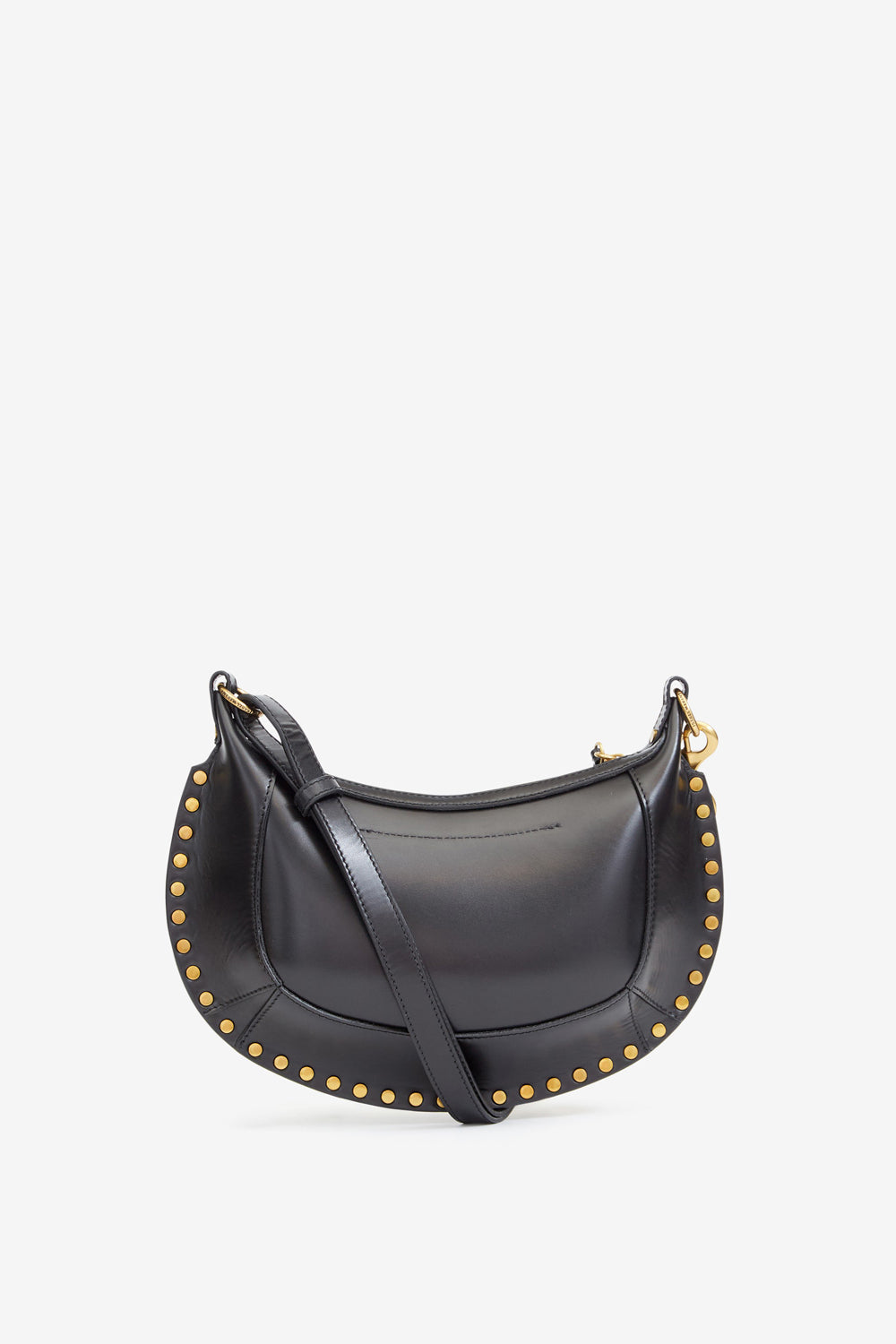 Oskan moon studded leather graphic pattern shoulder bag - Black - Woman - 2
