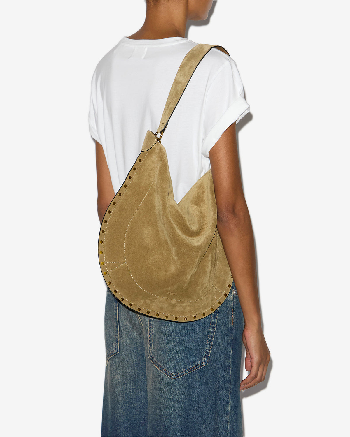 Bolso de ante de becerro oskan hobo soft - Taupe - Woman - 4