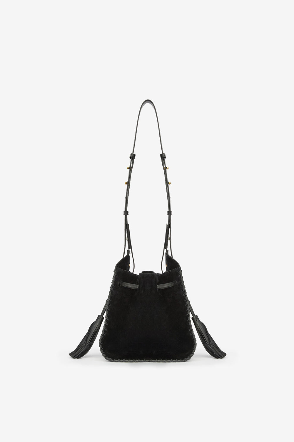 Bolso bombonera de piel de ante de becerro trenzada silao - Negro - Woman - 2