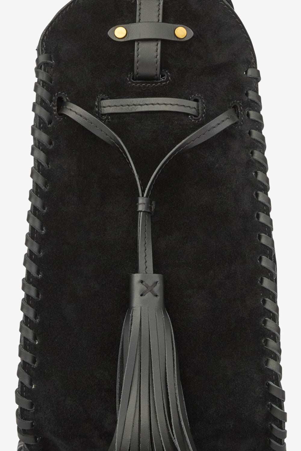 Bolso bombonera de piel de ante de becerro trenzada silao - Negro - Woman - 3