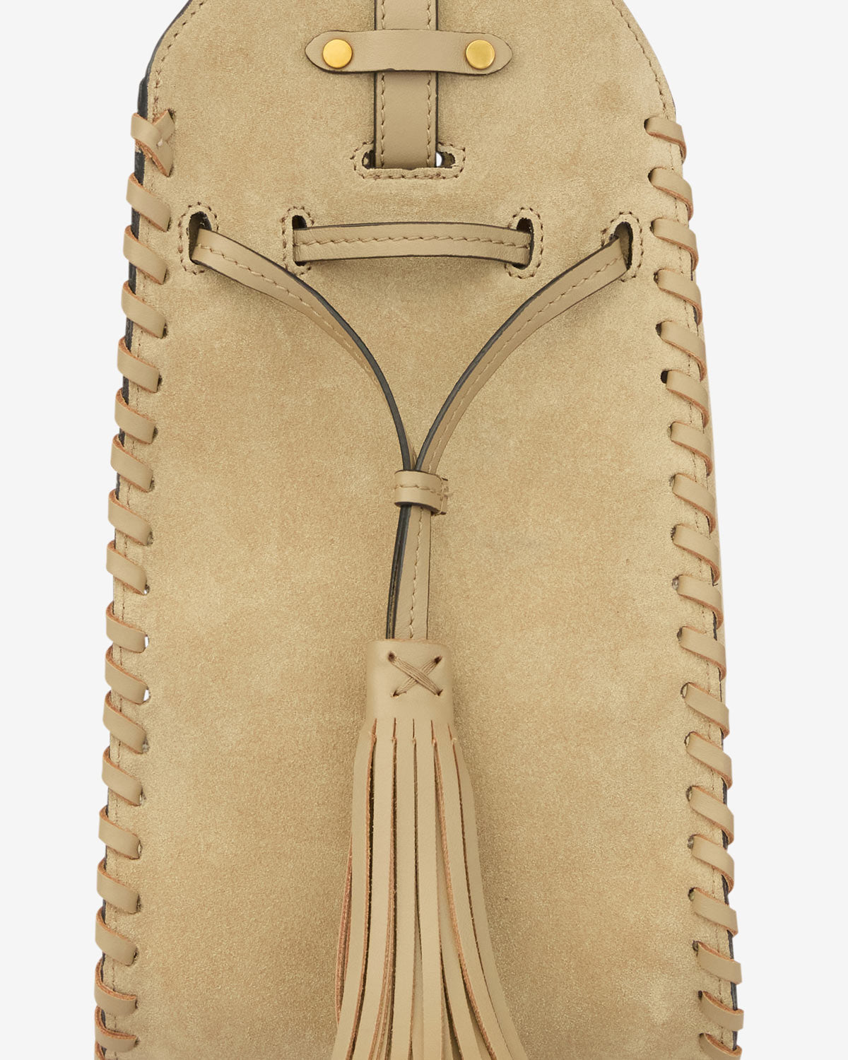 Bolso bombonera de piel de ante de becerro trenzada silao - Light beige - Woman - 3