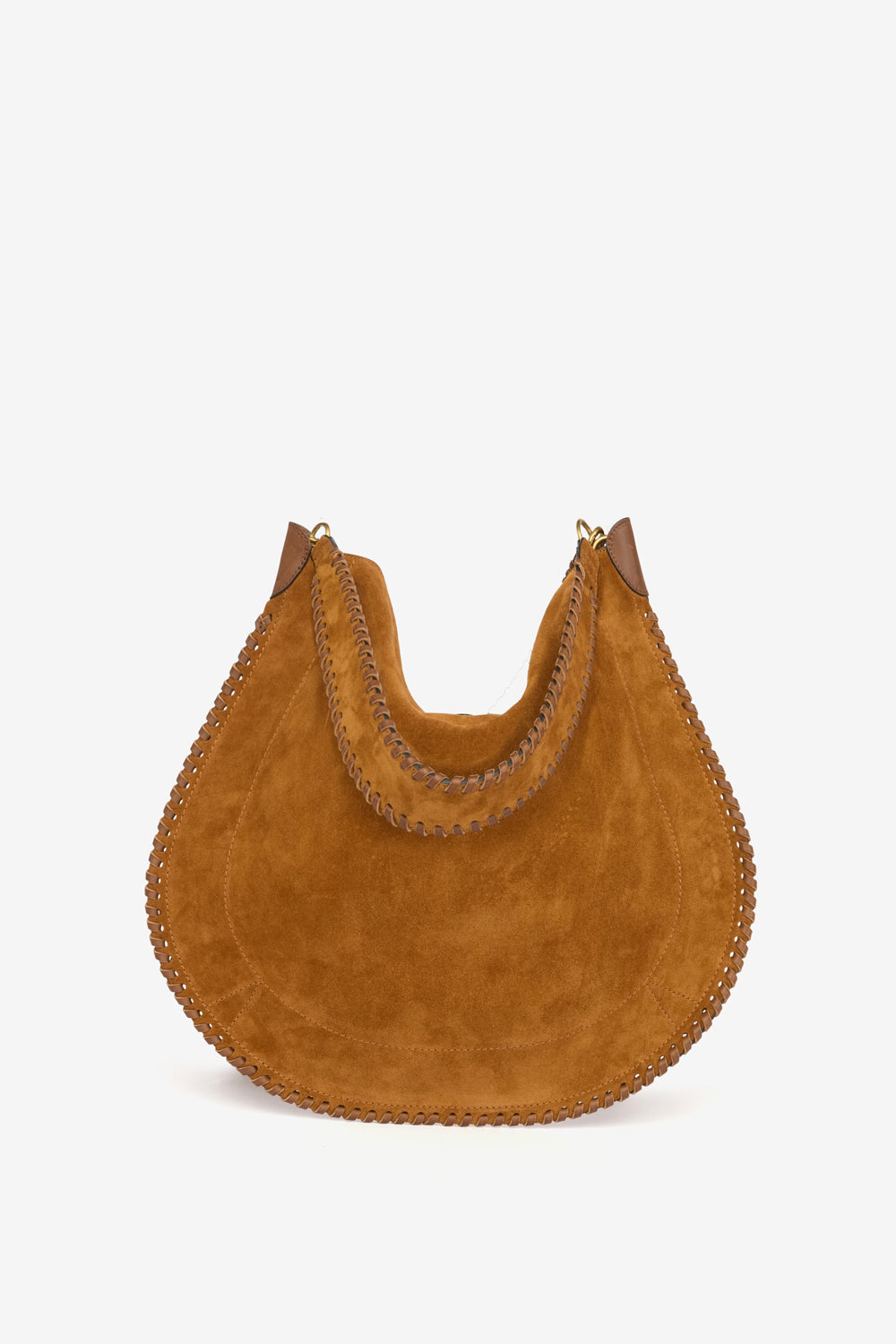 Oksan hobo folk 땋은 스웨이드 송아지 가죽 백 - Cognac - Woman - 3