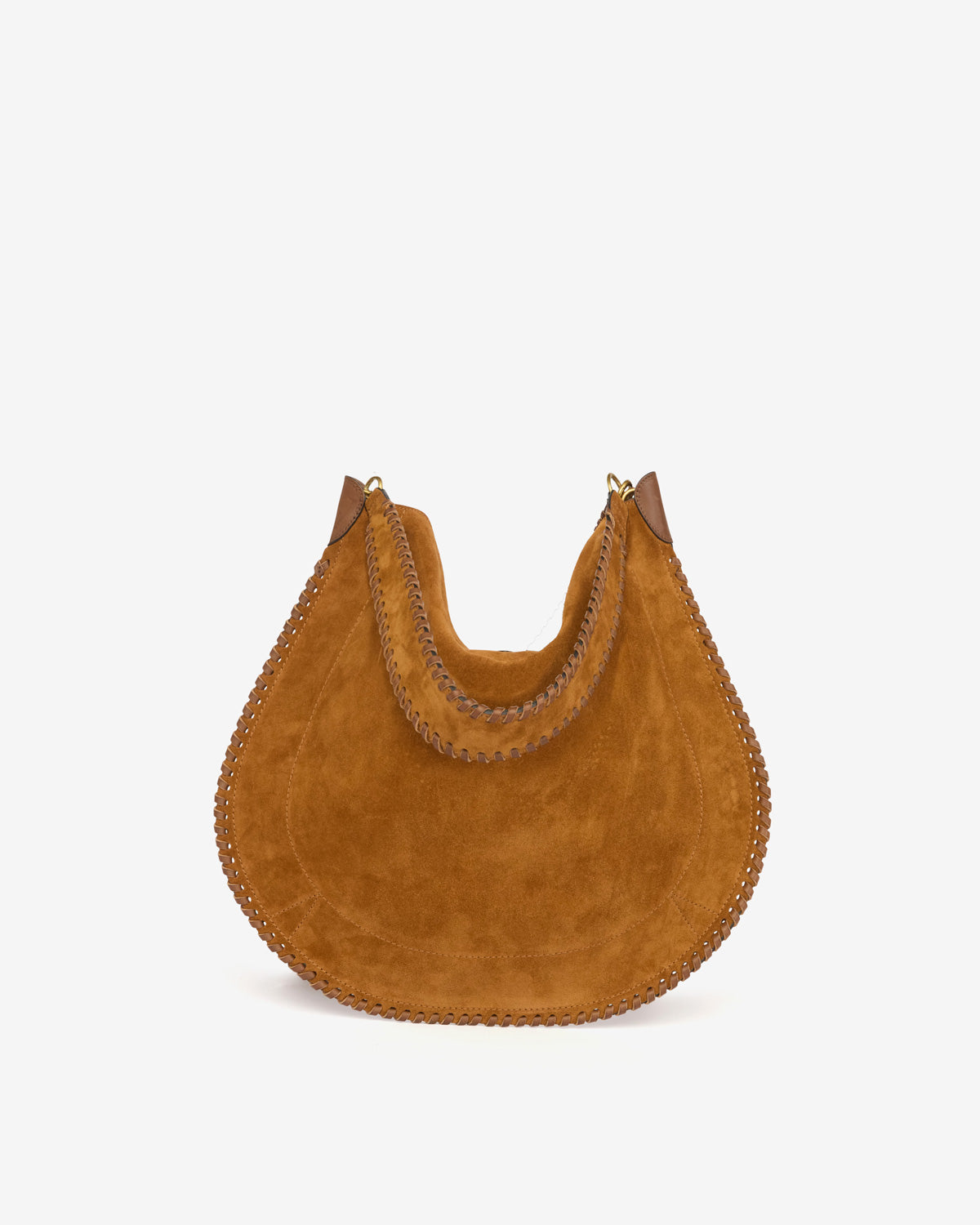 Oksan hobo folk 땋은 스웨이드 송아지 가죽 백 - Cognac - Woman - 2