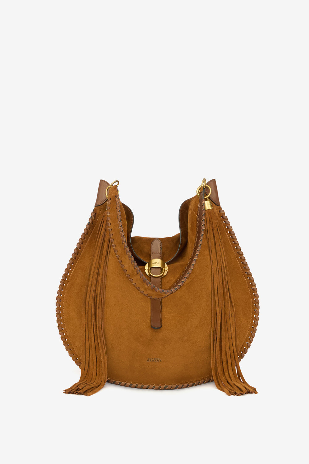 Oksan hobo folk 땋은 스웨이드 송아지 가죽 백 - Cognac - Woman - 6