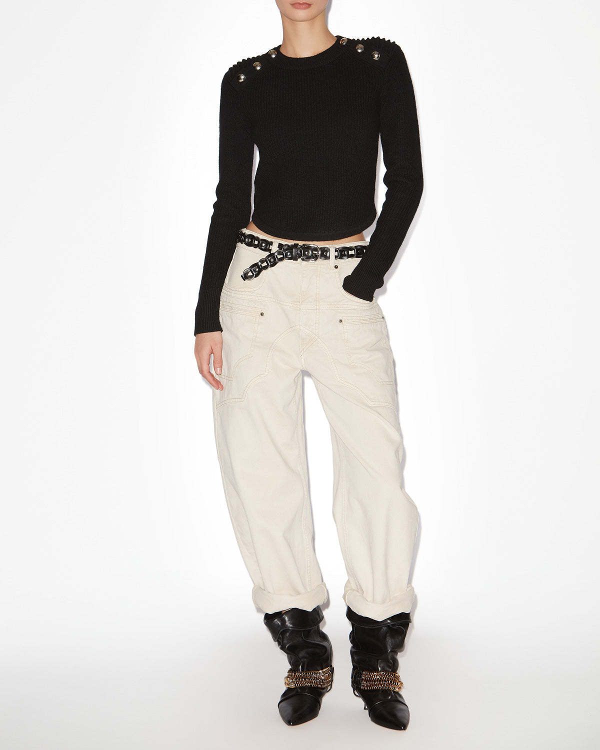 Nust ribbed merinos wool sweater - Black - Woman - 1