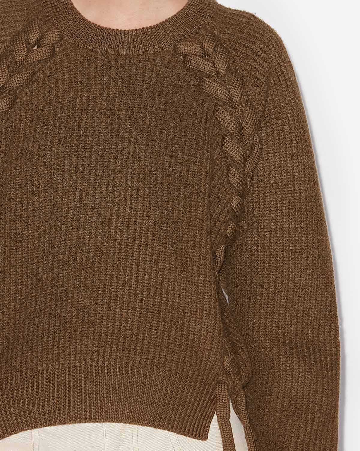 Noelia ribbed and braided merinos wool sweater - Bronze - Woman - 2