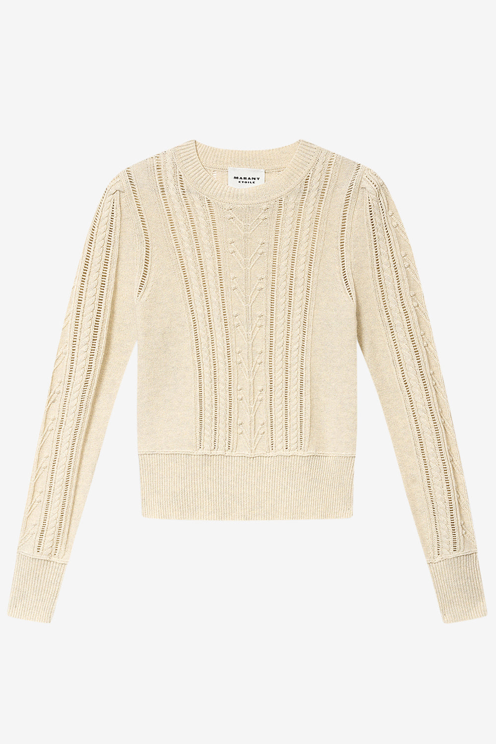 コットン混 透かし編みセーター - Light gray - Woman - 1