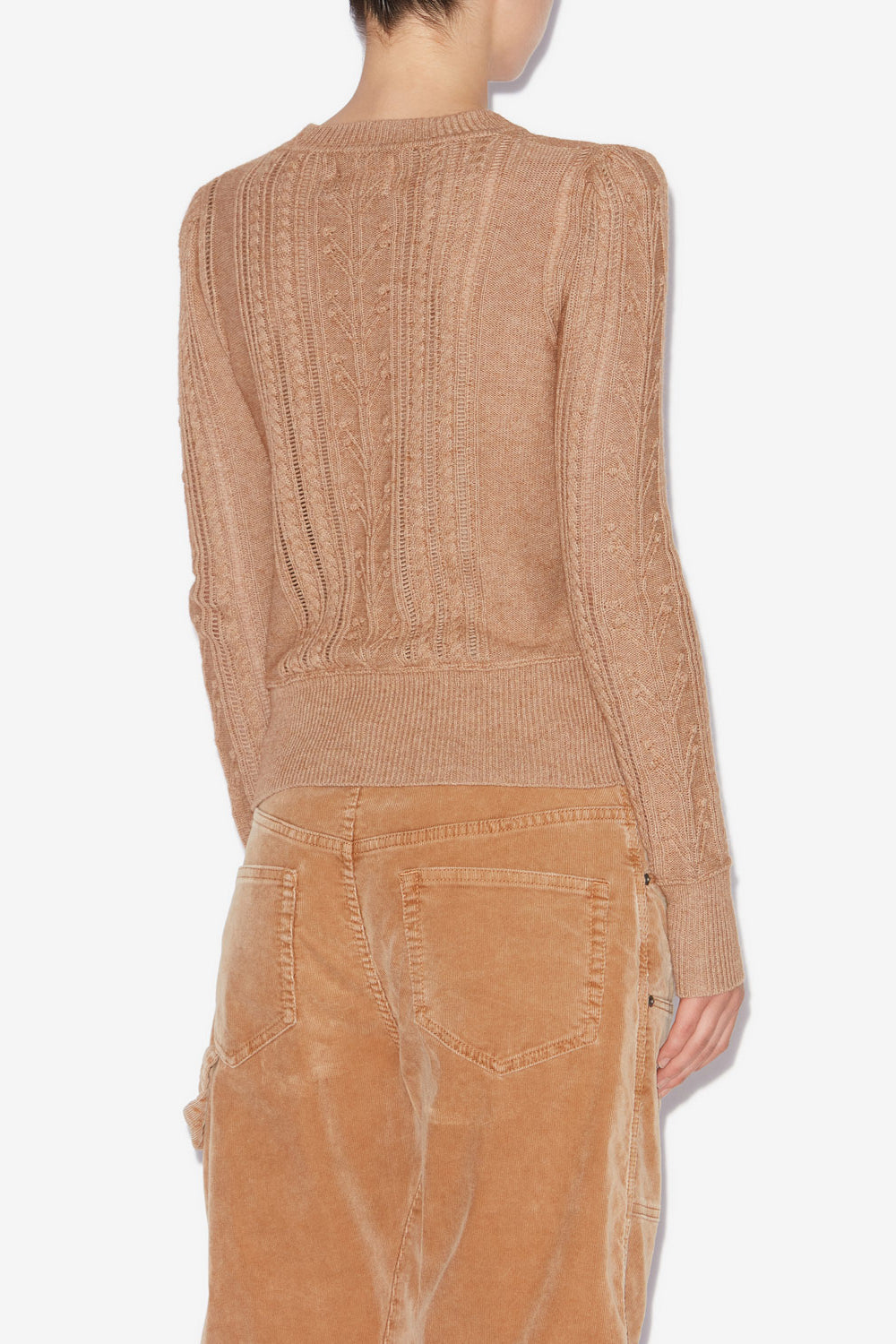Eng anliegender pullover kalyn aus baumwolle und wolle - Camel - Woman - 5