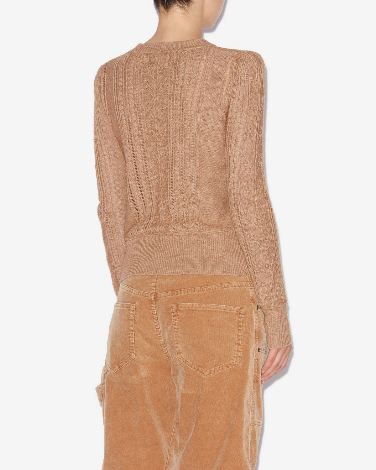 Maglione attillato kalyn in cotone e lana - Camel - Woman - 4