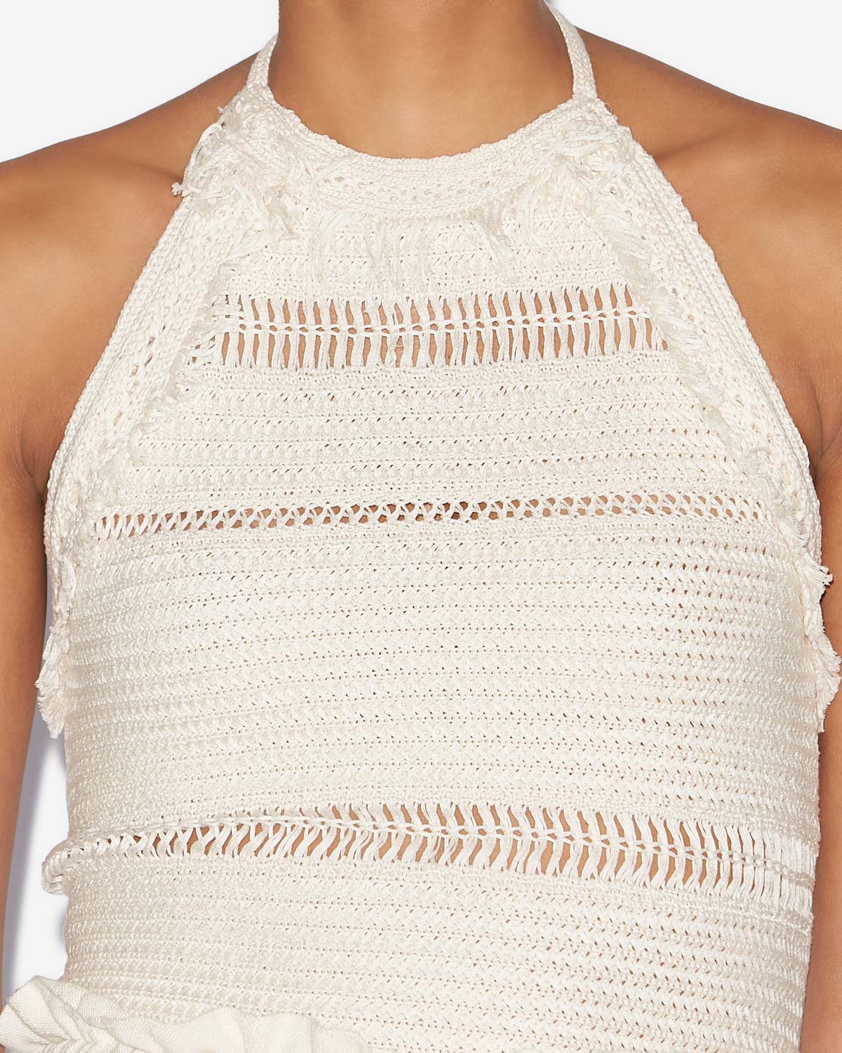 Pull dos-nu araliane en maille macramé - Écru - Woman - 2