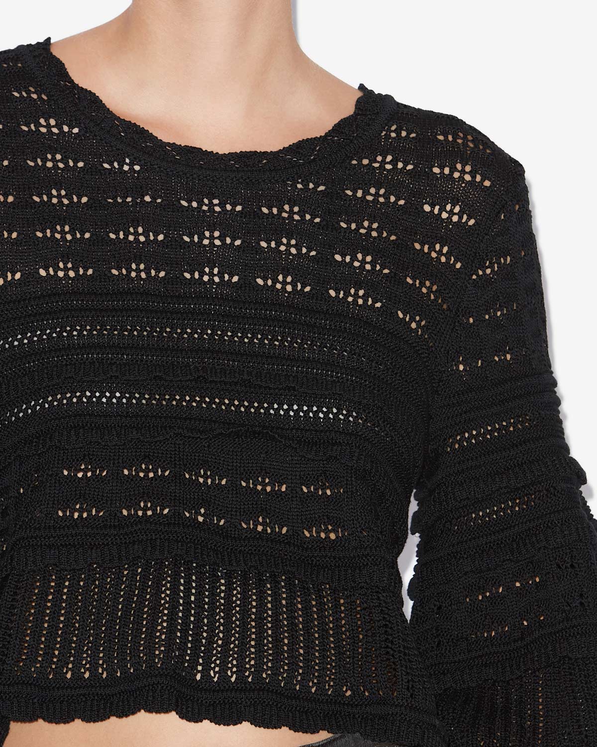 Azelia 透かし編みニット ルーズセーター - 黒 - Woman - 2