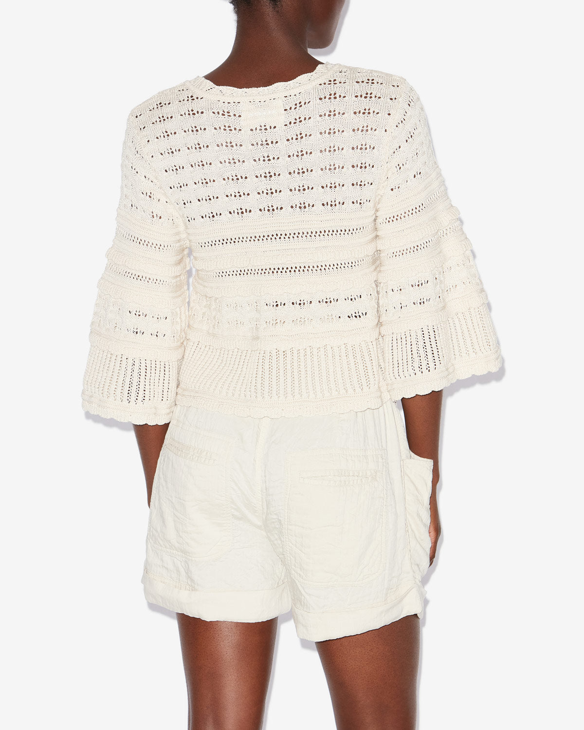 Maglione ampio azelia in maglia traforata - Ecru - Woman - 4