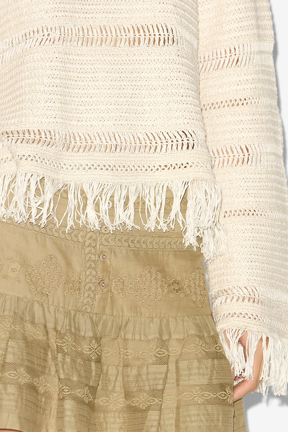Maglione azilis in macramè - Ecru - Woman - 3