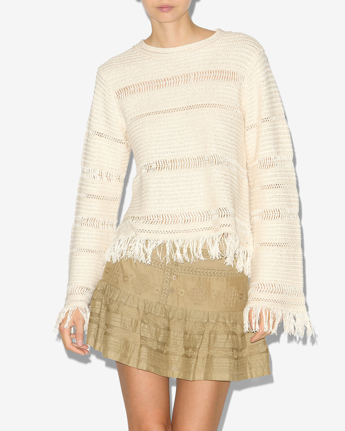 Maglione azilis in macramè - Ecru - Woman - 3