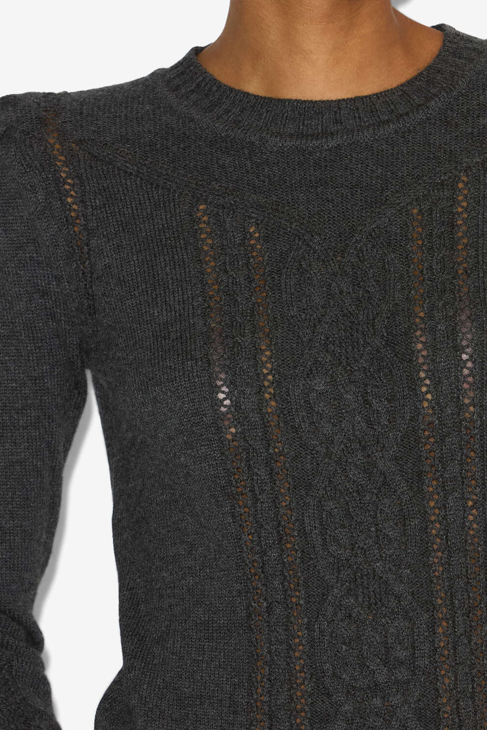 Strickpullover kelia mit zopfmuster - Anthracite - Woman - 3
