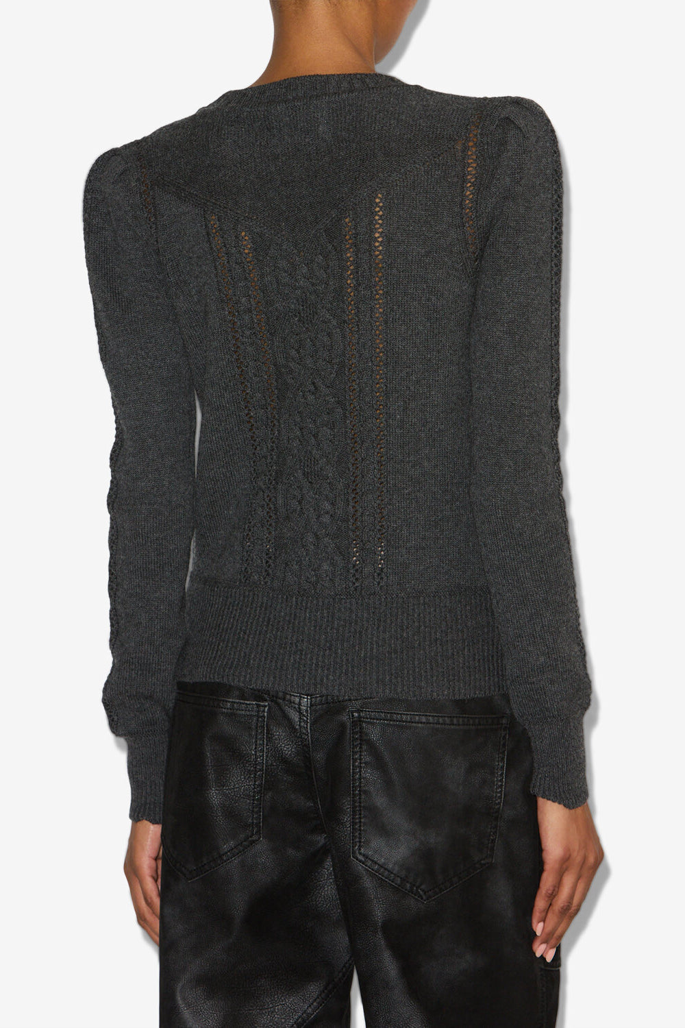 Strickpullover kelia mit zopfmuster - Anthracite - Woman - 5