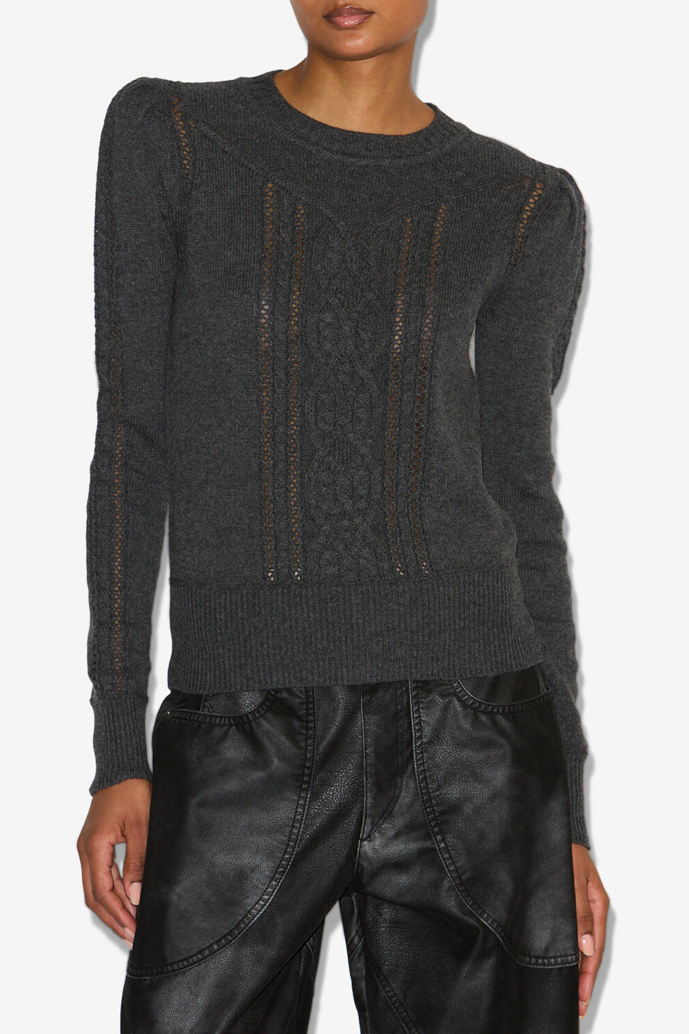 Strickpullover kelia mit zopfmuster - Anthracite - Woman - 4