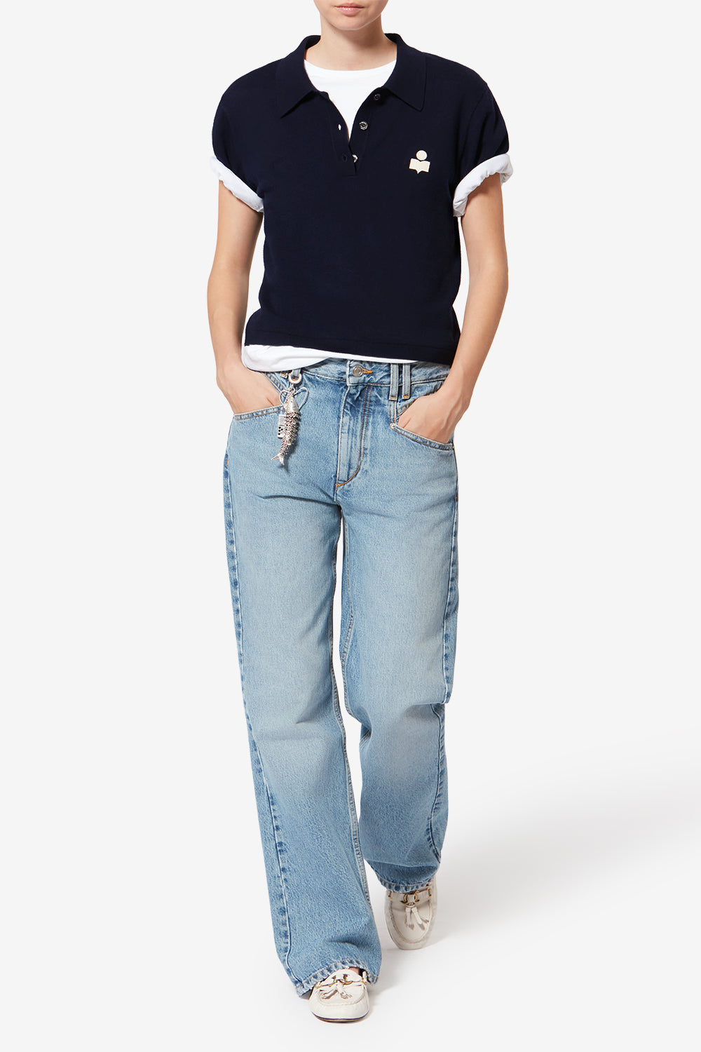 Polo althea in cotone e lana con logo - Midnight - Woman - 2