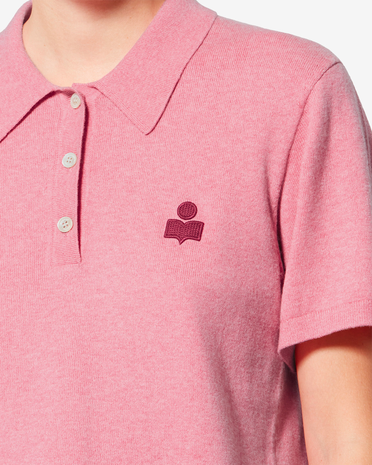Polo althea in cotone e lana con logo - Bubblegum-granita - Woman - 2