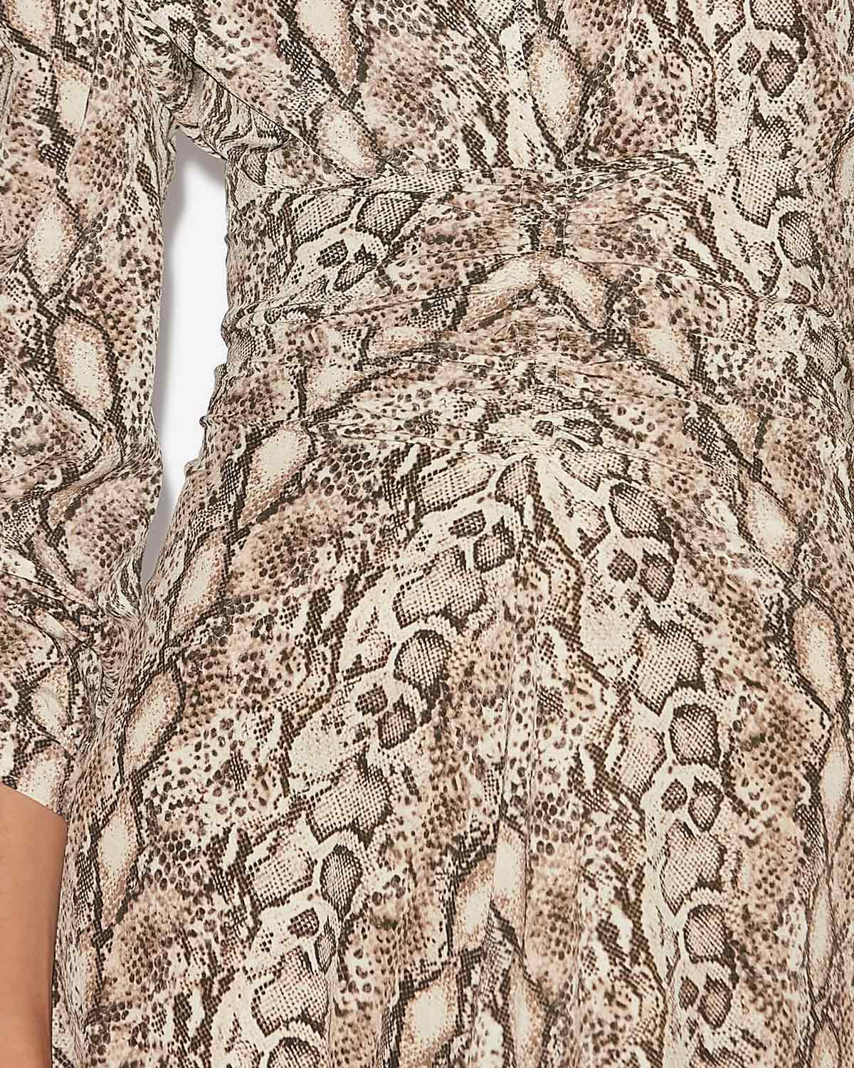 Abito albini midi arricciato in misto seta - Naturale - Woman - 2