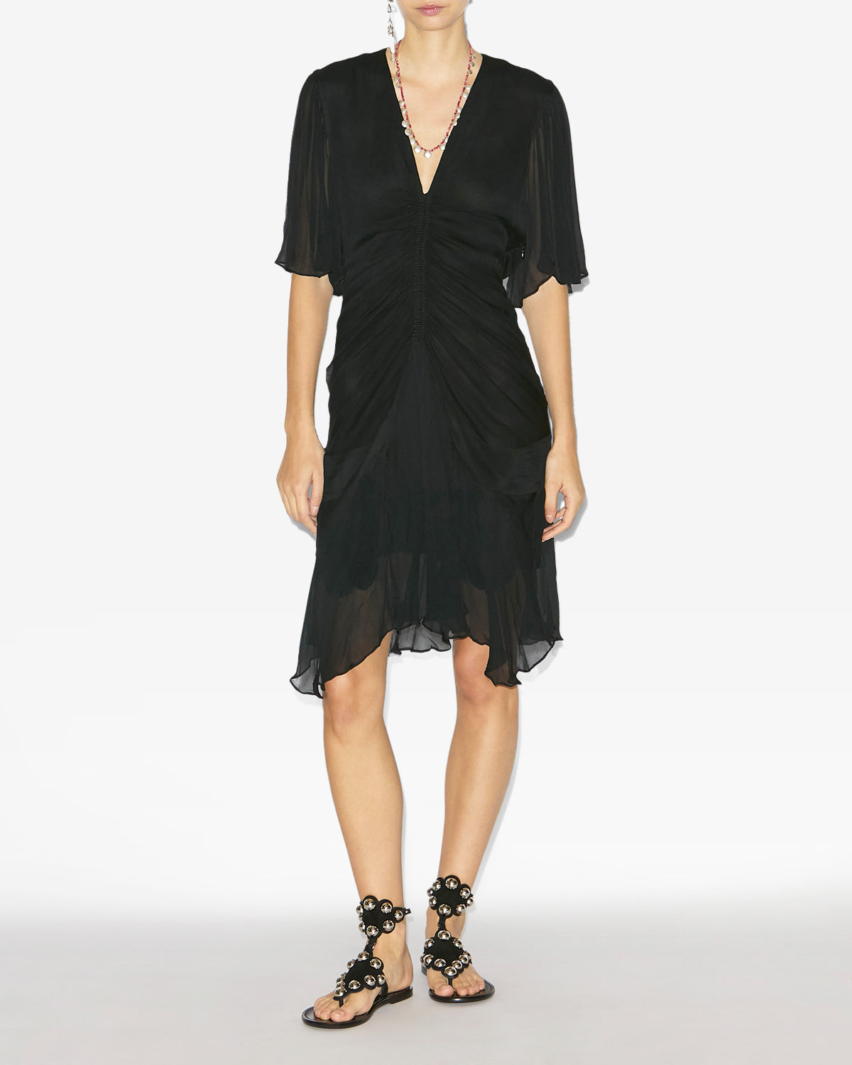 Vivienne short muslin dress - Black - Woman - 1