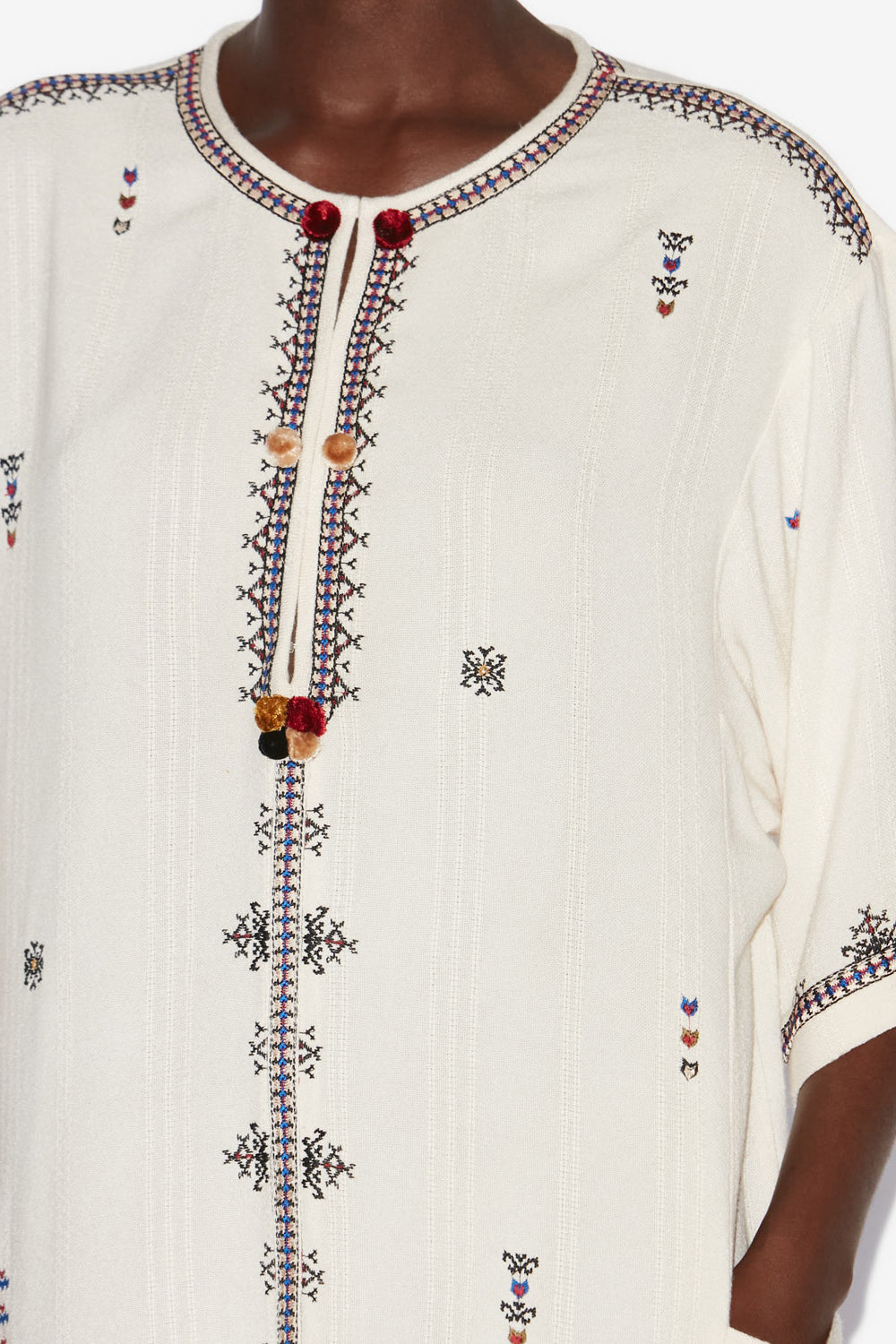 Kressy short embroidered gauze dress - Ecru - Woman - 3