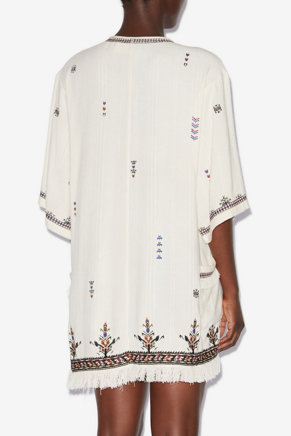 Kressy short embroidered gauze dress - Ecru - Woman - 5