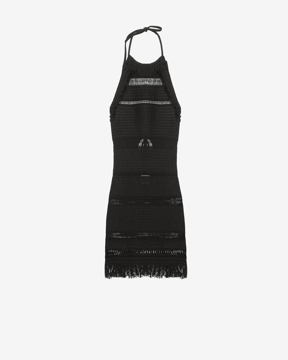 Aralia open back macramé knit dress - Black - Woman - 5