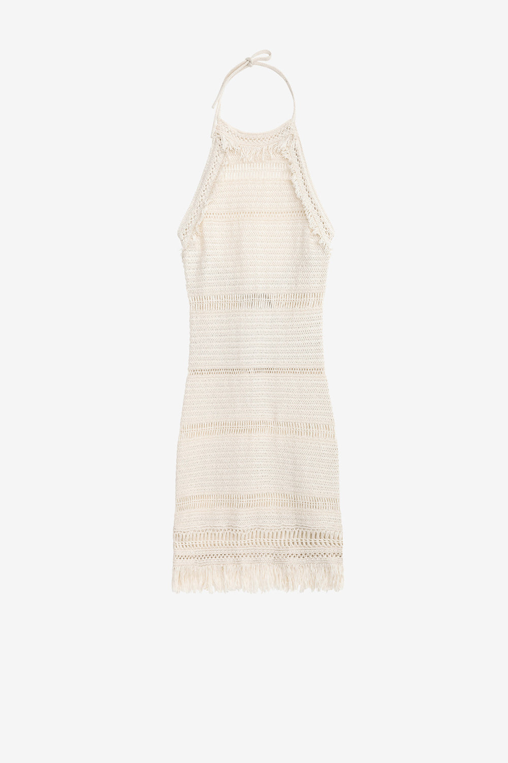 Vestido aralia con espalda abierta en punto de macramé - Crudo - Woman - 1