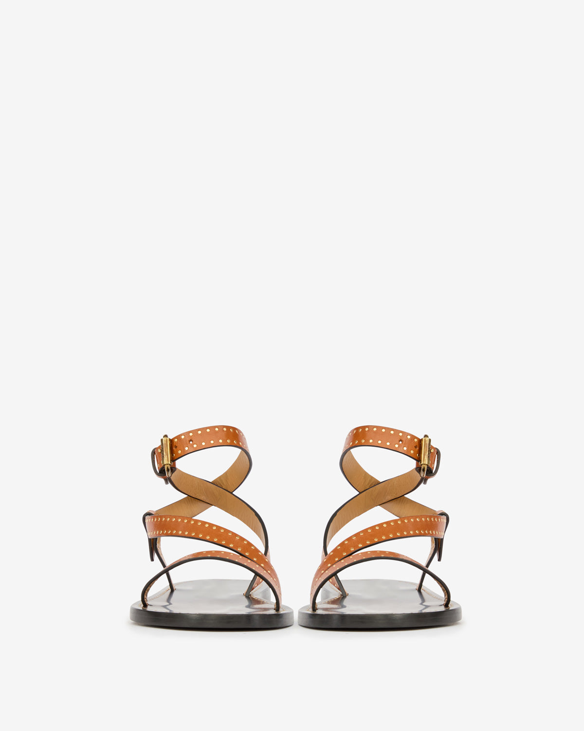Sandalias planas de cuero suave con tachuelas jopee - Havana - Woman - 4